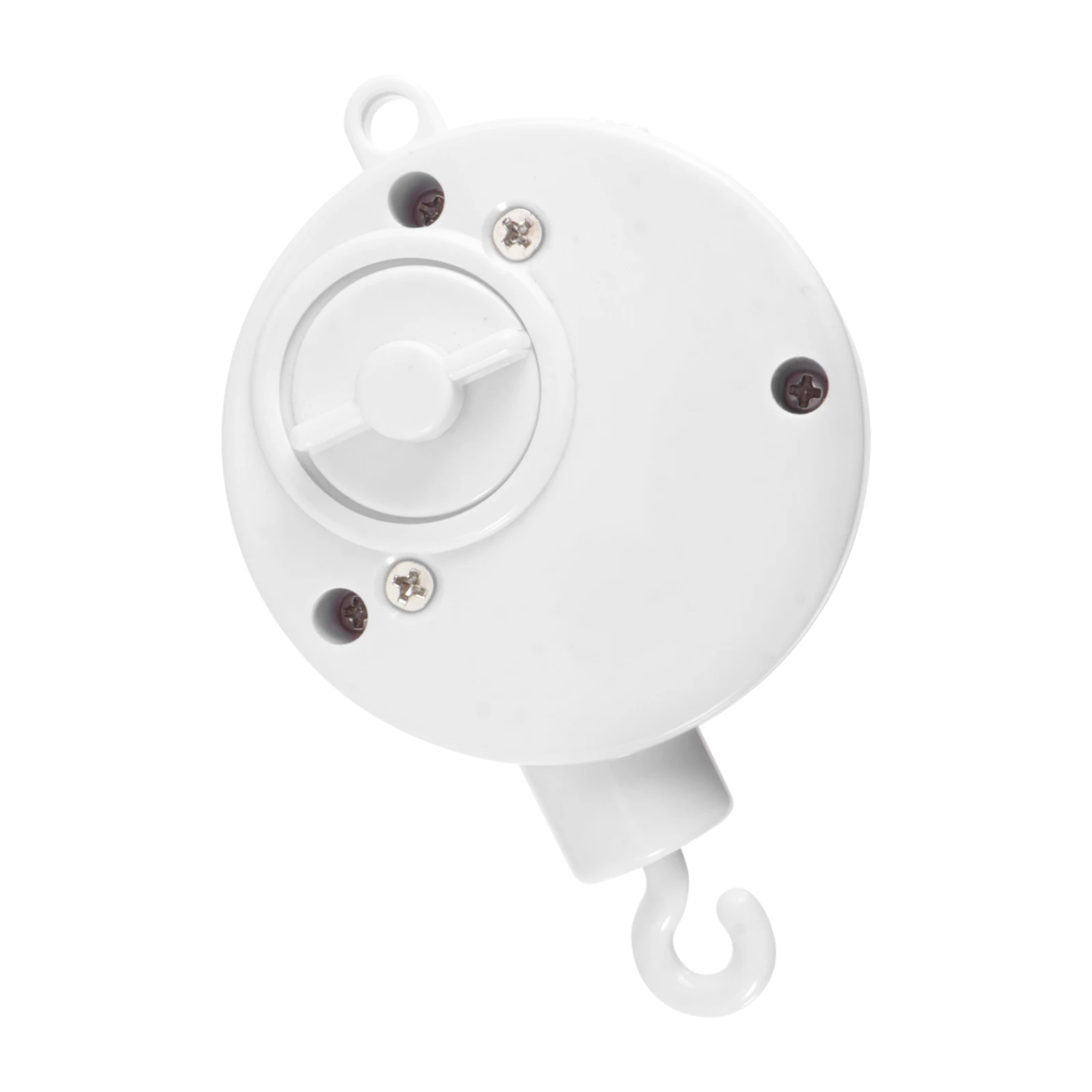 

1pc Baby Mobile Crib Bed Toy Plunger Hook Winding Music Box Movement Baby Bell Music Box(White)