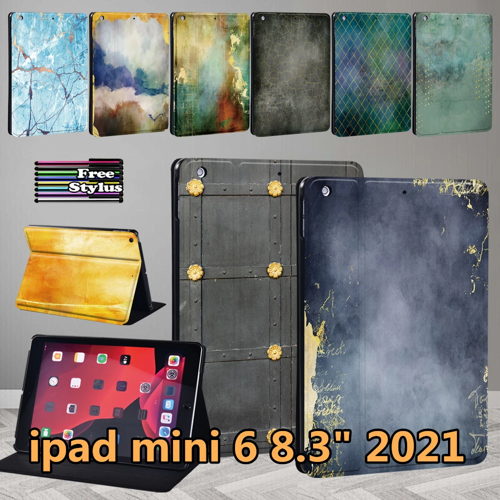 

Чехол для IPad Mini 6 A2567 A2568 A2569, чехол для Apple IPad Mini 6 2021 8,3 дюйма, кожаный защитный чехол с рисунком