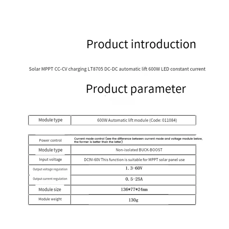 SQPP-LT8705 自動リフトモジュール 600 ワット電圧と電流調整可能な LT8705 ソーラー MPPT CC-CV 充電ボード耐久性のある使いやすい
