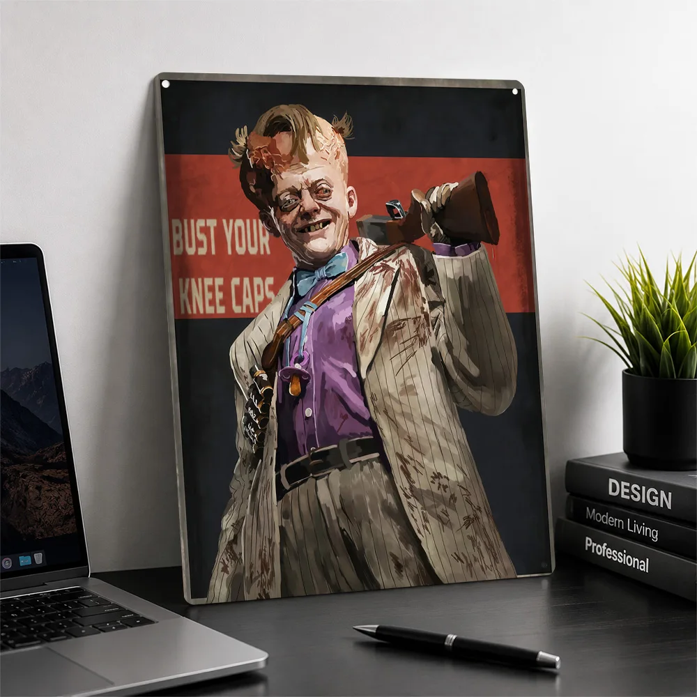 Creepy Character With a Shotgun 3D Texture Printed Poster Custom Vintage Metal Tin Plate Sign for Wall Art Room Accessories Bar