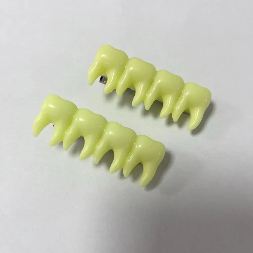 New Cute Simulation White Teeth Hair Clip Halloween Creepy Tooth Fairy Hair Clips Trendy Bangs Hairpin Fun Creative