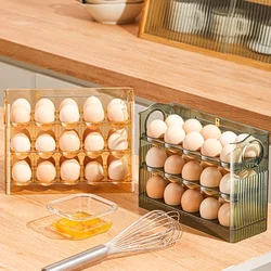 Egg Holder Kitchen Organizer Space-Saver Egg Box With Auto-Flip Design Freshness Assured Refrigerator Side Door Storage Rack ﻿