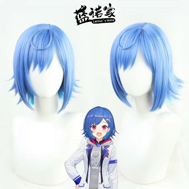 

NIJISANJI Virtual YouTube Vtuber Chigusa Nishizono Cos парик для косплея на Хэллоуин, карнавал, реквизит для вечеринки, синтетический + шапочка для парика