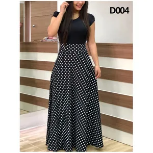 Spring Autumn Female Printing Floral Sewing Long Banquet Squeezed Dress Maxi Elegant Dress Sexy Woman Woman Long Dress Fiesta 8 Main Sales Long Blue Dress - №3