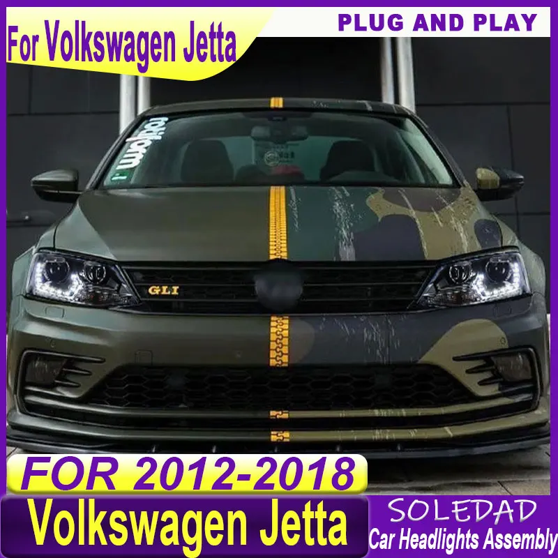 Car Headlight For Volkswagen JETTA Sagitar 2012 2013 2014-2018 Head Lamp DRL Car  Head Lamp Front light Assembly Plug and play