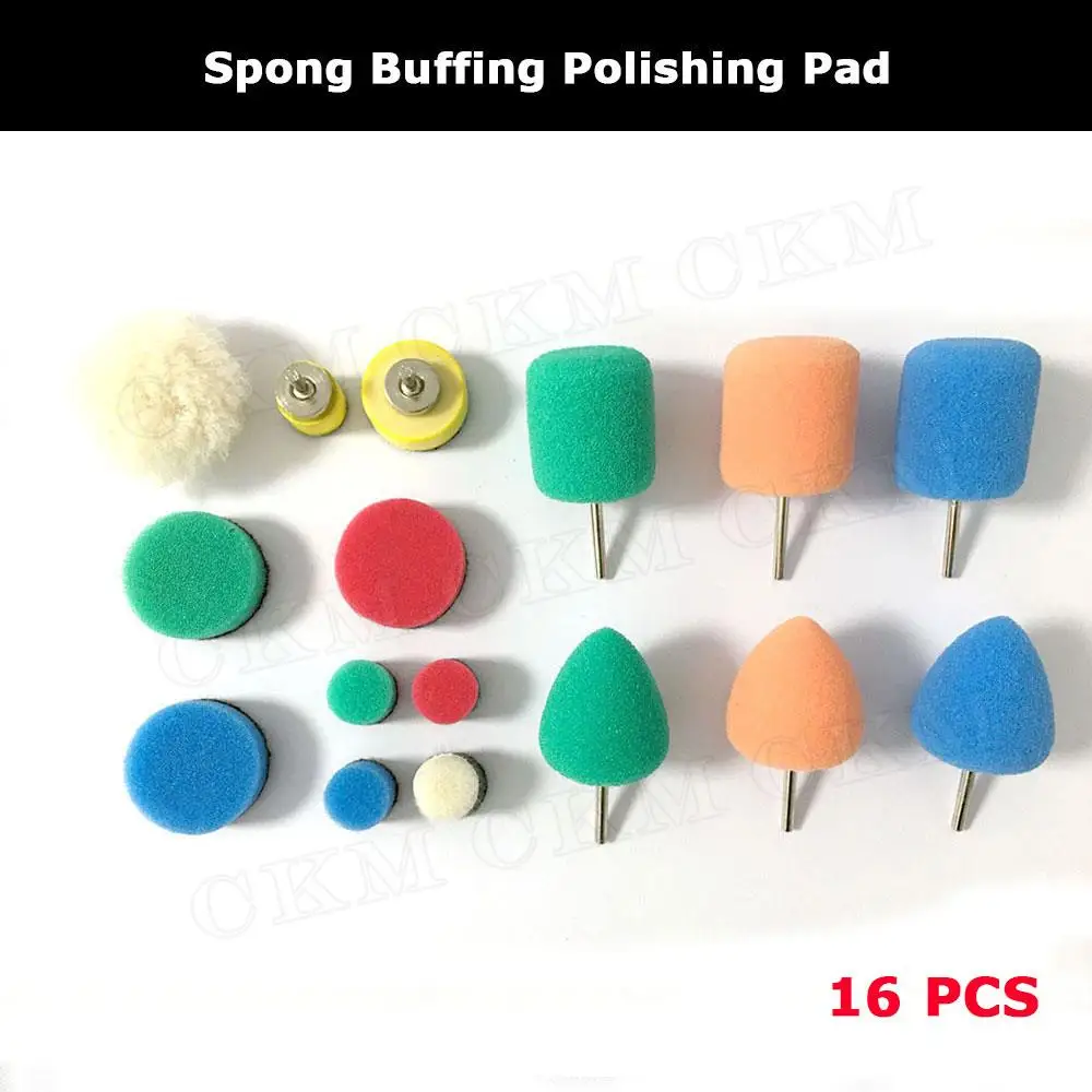 

16PCS 1 Inch Mini Polishing Pads Foam Car Buffing Pads Kit for Small Areas All Cars