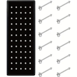 Drperfect 22G 60PCS Stainless Steel Nose Studs Rings Piercing Pin Body Jewelry 1.5mm 2mm 2.5mm