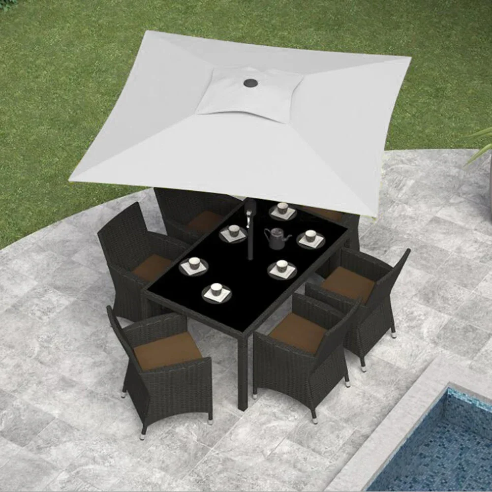 Guarda-chuva quadrado do pátio, Poliéster Parasol Canopy, Sombrinha ao ar livre do jardim, Acessórios para casa, Tampa Anti-UV, 2x2m