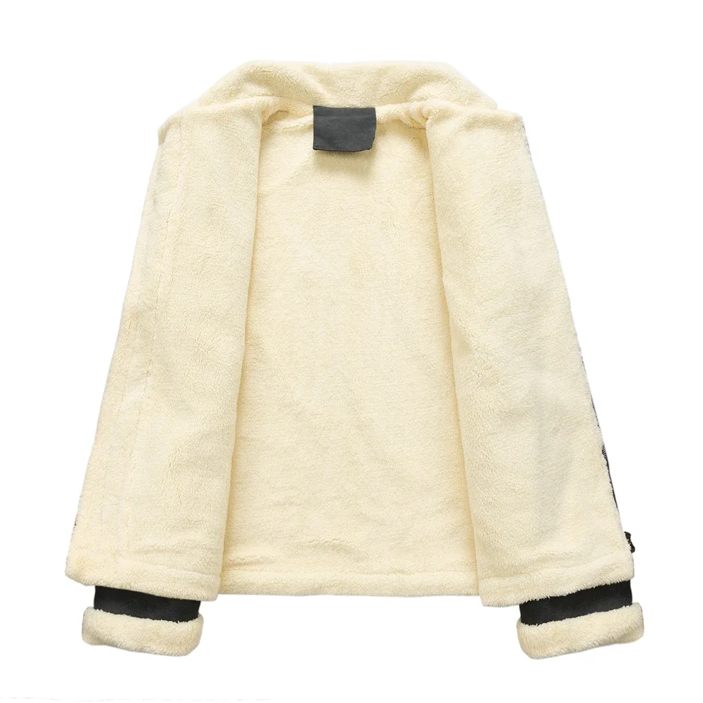 

Винтажная куртка на подкладке из искусственного меха, мужское зимнее пальто из искусственной кожи, мужское зимнее ветрозащитное теплое утепленное пальто с воротником Y2K на флисовой подкладке