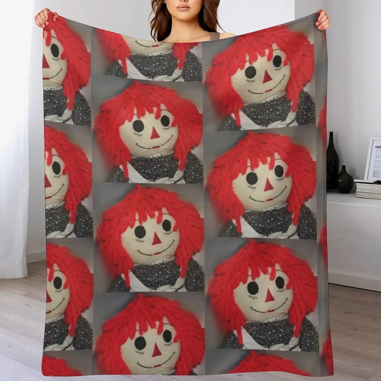 

Sweet Raggedy Ann Throw Blanket Flannels Sofa Throw Blankets For Bed Multi-Purpose Blankets