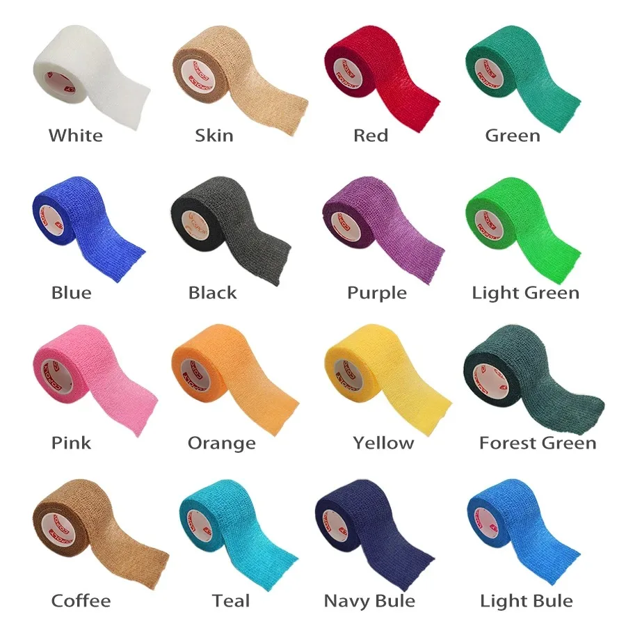 1roll 2.5/5/7.5/10cm*4.8m Non Woven Elastic Self Adhesive Bandage Cohesive Bandage for Sports Fixing Finger Wrist Leg first aid image 2