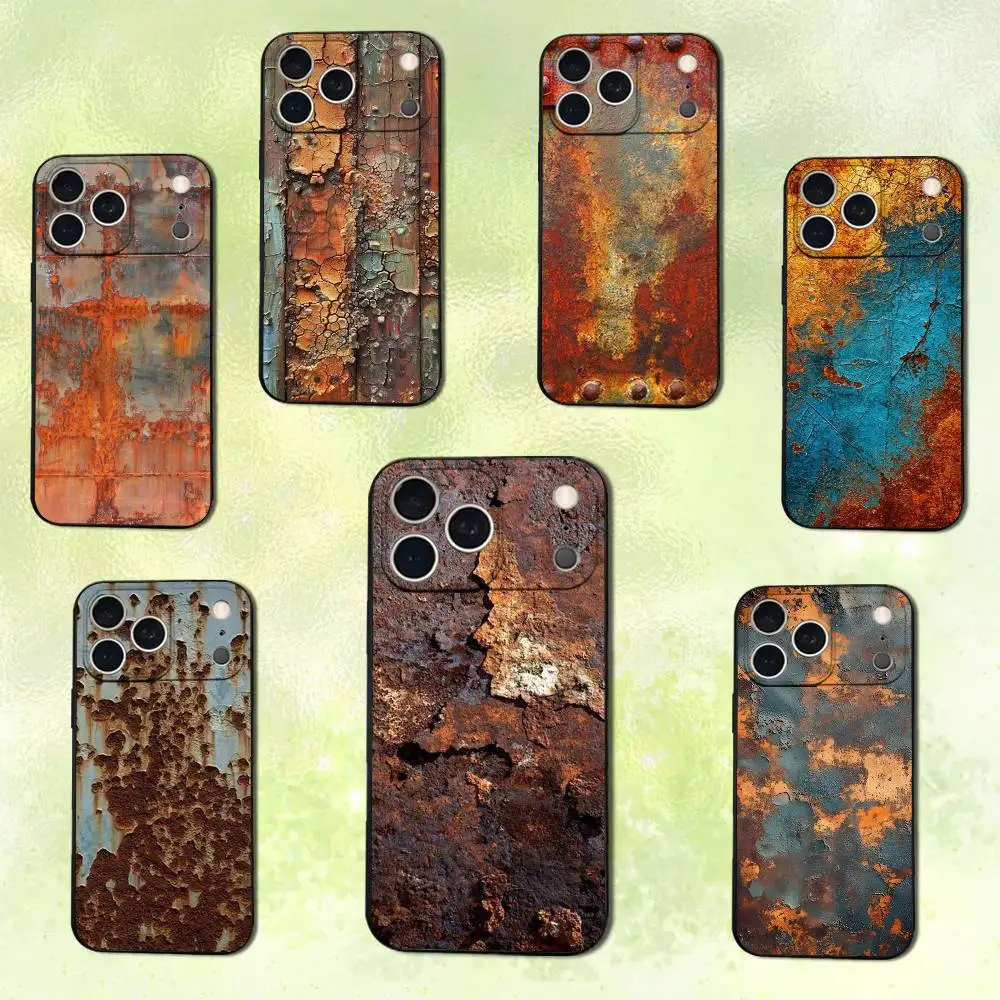 

Retro Art Industrial Rusty Phone Case For iPhone 14,13,17,12,11,16,15,Plus,Pro Max,XS,X,XR,SE,Mini,Soft Silicone Black Cover