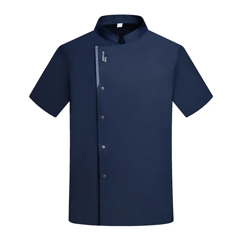 قمصان الشيف المسامية للرجال والنساء بأكمام قصيرة، زي تقديم الطعام في المطاعم والفنادق والمطابخ