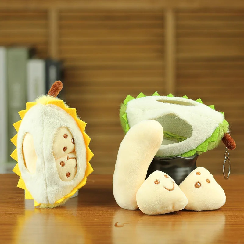 ตุ๊กตาผลไม้จำลอง ทุเรียนน่ารัก ตุ๊กตาทุเรียนนุ่มนิ่ม พวงกุญแจตุ๊กตา ของตกแต่งกระเป๋า ของขวัญวันเกิด พวงกุญแจตุ๊กตา