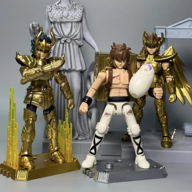 Nuevo Original Blokees Gold Saint figura de acción campeón Saori Kido Seiya Mu Aiolia figura de ensamblaje juguetes para niños regalos de cumpleaños