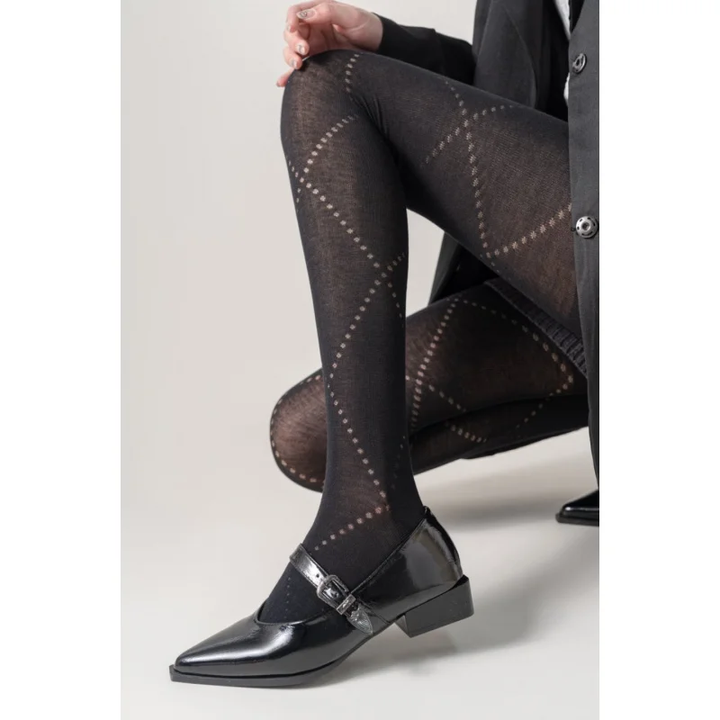 Women's Pantyhose Autumn Winter Hollow Diamond Pattern Hot Girl Style Spring Autumn Medium Thick Coffee Color Leggings