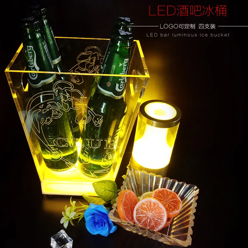 

New bar beer frame luminous champagne barrel red wine barrel plastic colorful beer barrel led charging luminous
