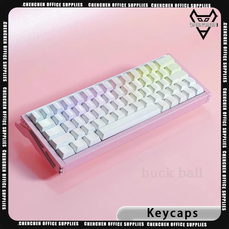 FRONTIER Iridescent Pearl Keycaps Cherry Height Pbt 1.7mm Thickness Apply To Magnetic Axle Keyboard 63 Uv Lettering Process Gift