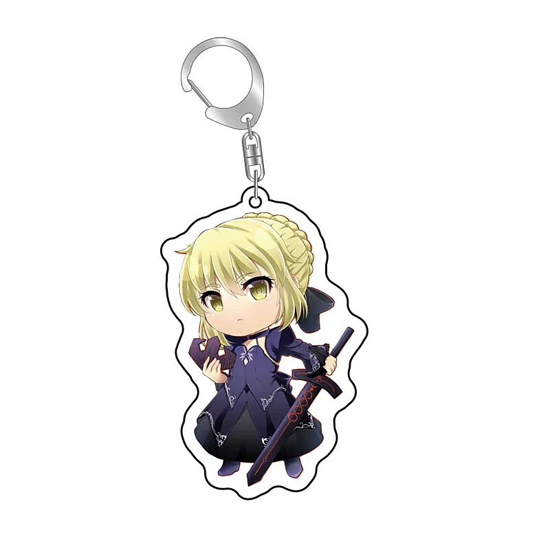 Fate Stay Night Tohsaka Rin Altria Pendragon Cute Cartoon Keychain Kawaii Keyring Bag Parts & Trendy Gift