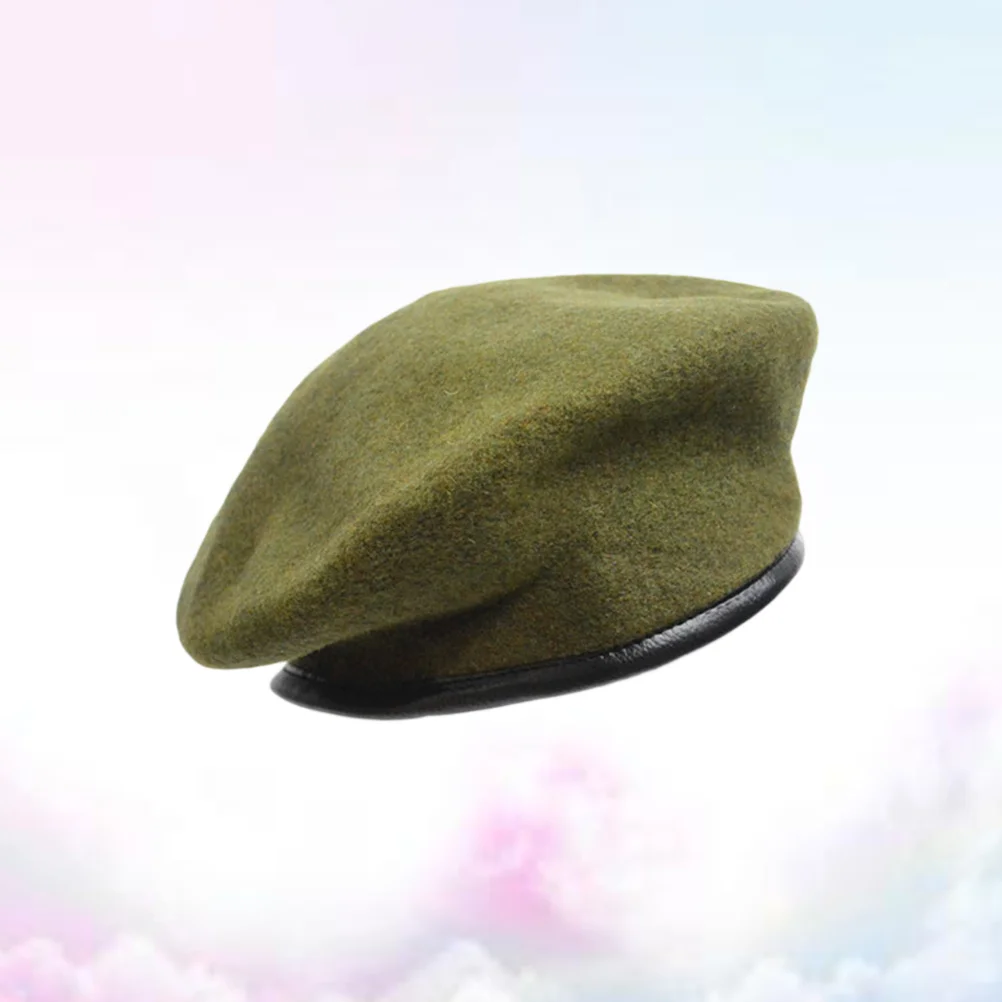 หมวกสําหรับชายหมวกแหลมผ้าลินิน Beret Berets ผู้หญิงสีเขียว Mens Unisex ครีมกันแดด Miss