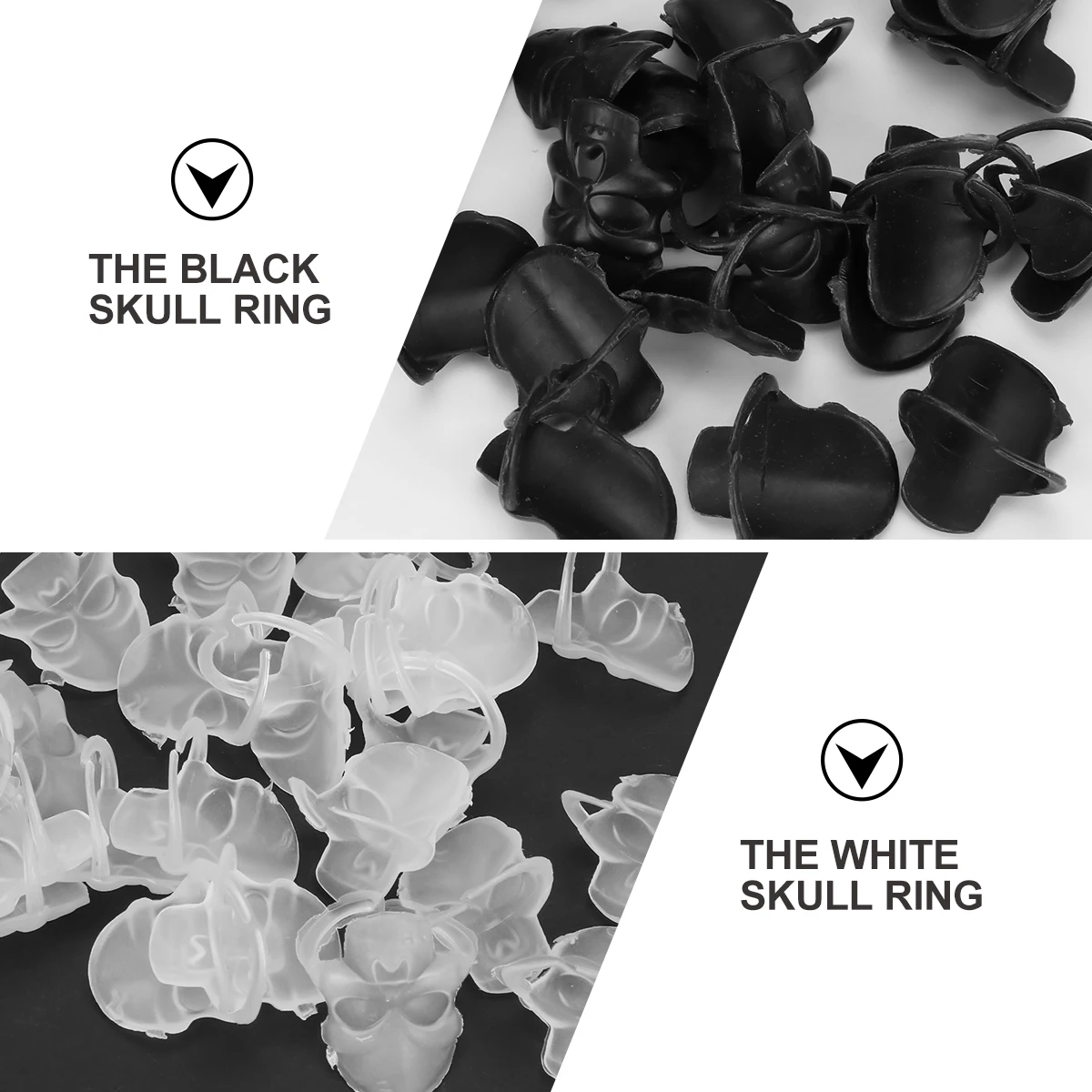 Skull แหวนของเล่นพลาสติกส่องสว่างกระพริบแหวนชุดสําหรับเด็กผู้ใหญ่ฮาโลวีน Trick Treat สยองขวัญธีมของขวัญ