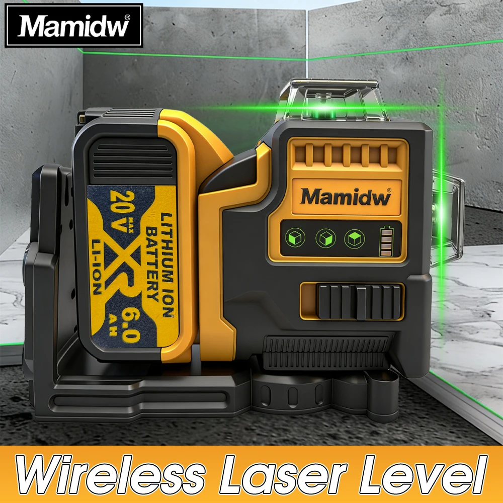 12 Lines 3D Laser Level High-Precision Green Line Leveling Portable Green Beam