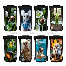 Animal outdoor trash can stickers, home decoration murals, PVC waterproof and oil resistant removable stickers