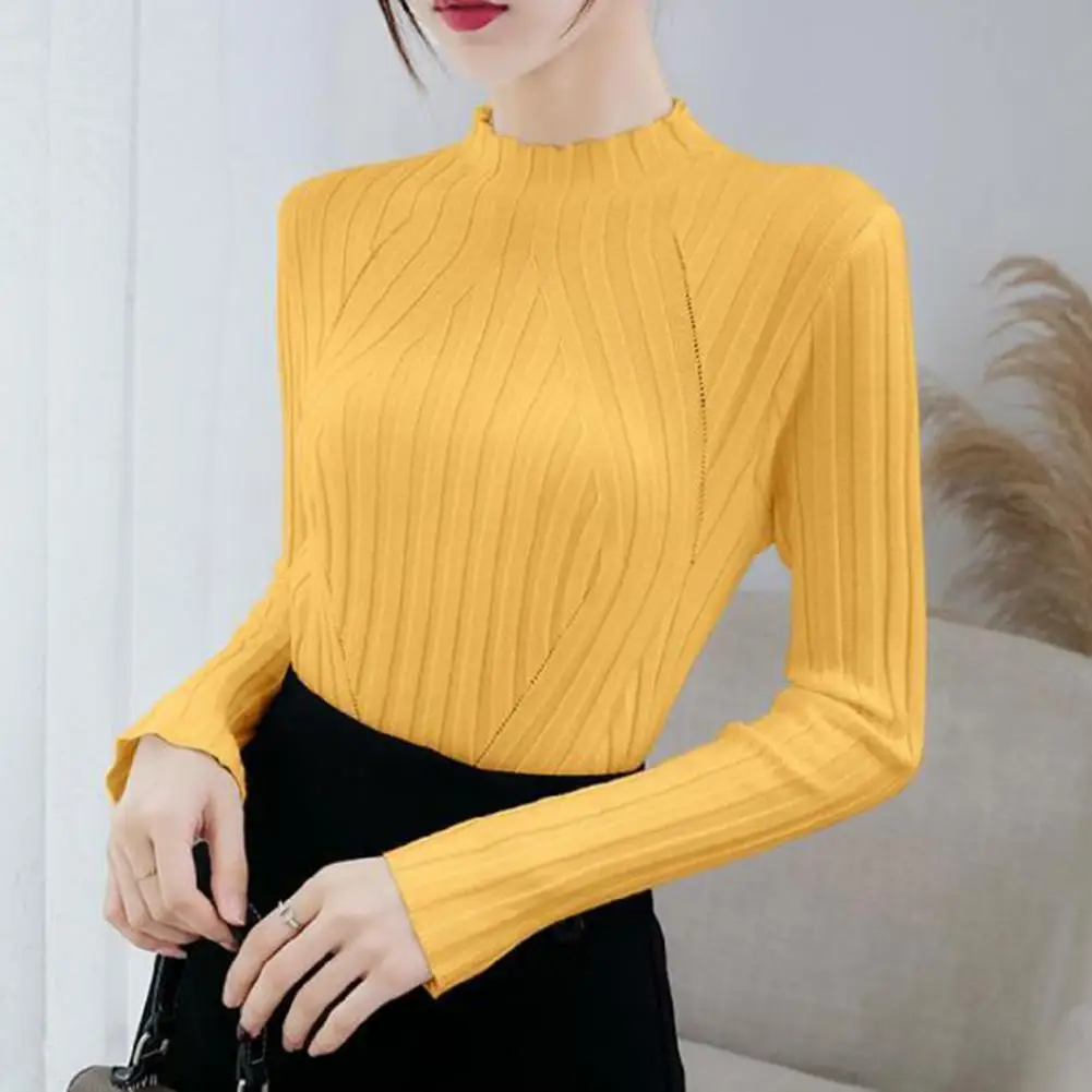 

Bottoming Sweater Half High Collar Soft Keep Warm Breathable Comfy Coldproof Knitted Basic Sweater Knitted Sweater Women 2022