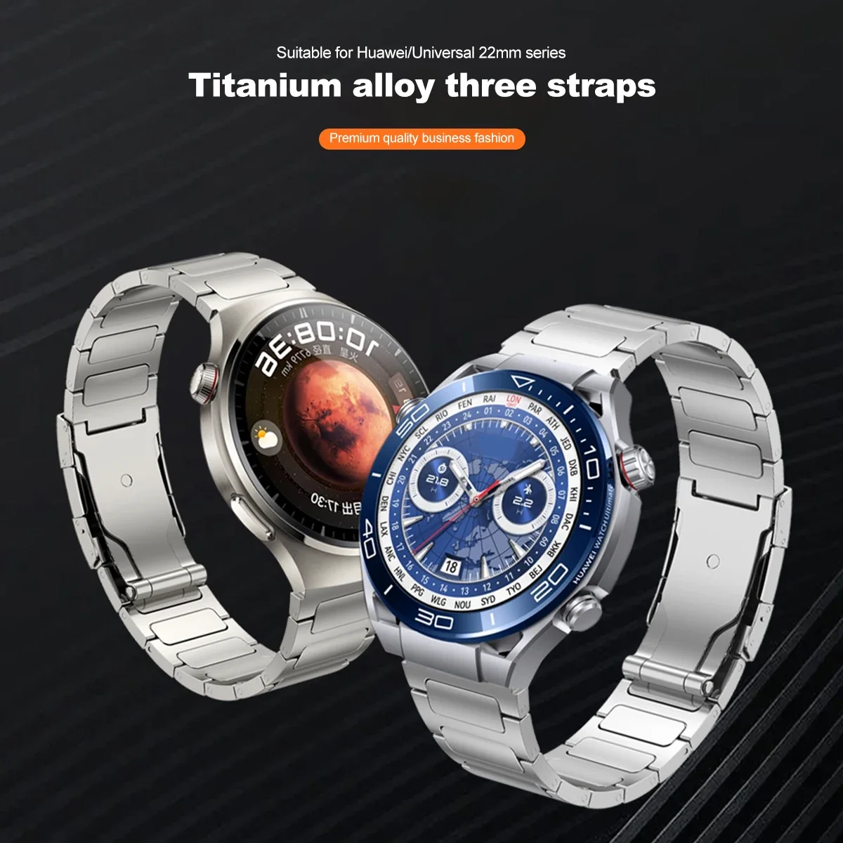 Titanium Strap for Huawei Watch 6 6 Pro GT6 GT5 Pro 46mm 22mm Luxury Titanium Band for Oneplus Watch 3 2 2R Amazfit Balance GTR4 view 3