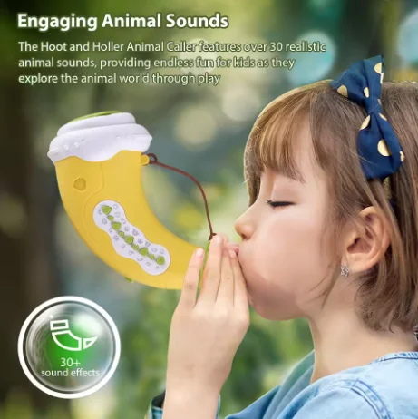 

Animal Sound Caller Toy - 30 Farm Animal Simulator with Muscle Training, Educational Horn for Kids Aged 3+ Outdoor Play