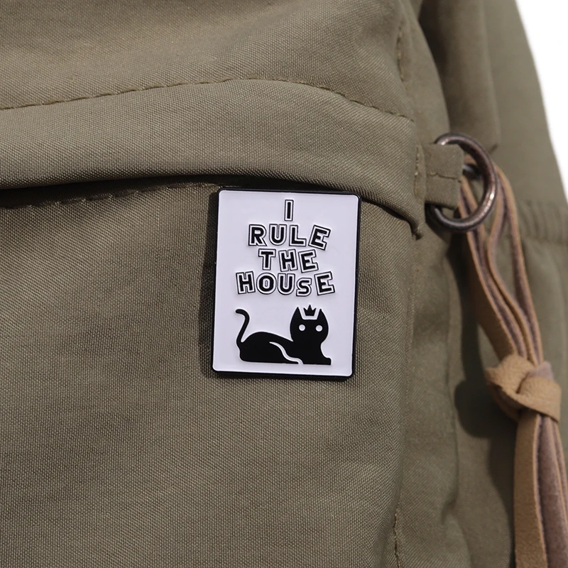 Cartoon Animal Cats Enamel Pins Cute Black Kitten at Play Brooches Accessories Lapel Badge Backpack Clothes Jewelry for Gift