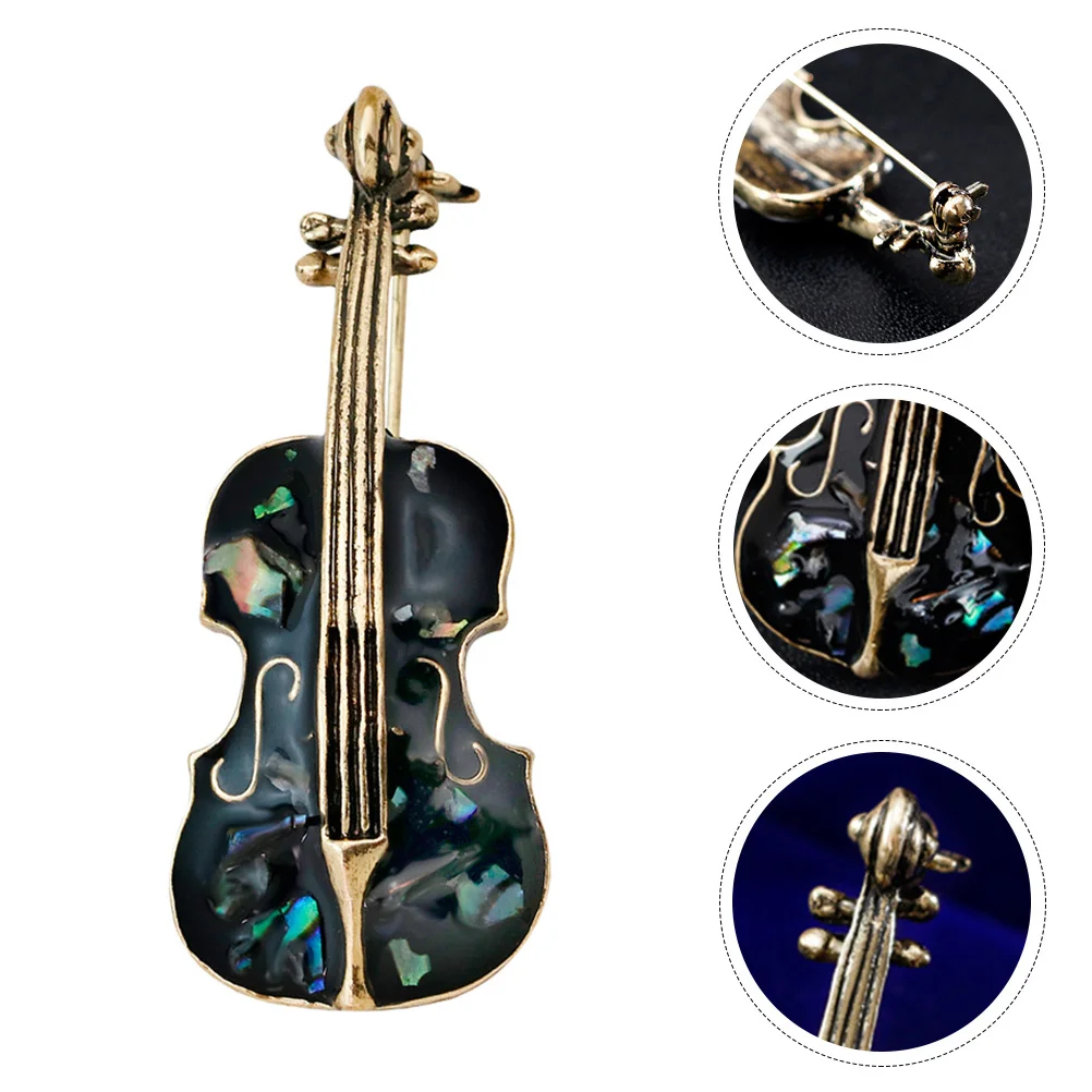 

2pcs Violoncello Shaped Cello Brooch Alloy Breastpin Delicate Clothing Accessory Decorative Corsage For Party Wedding Prom