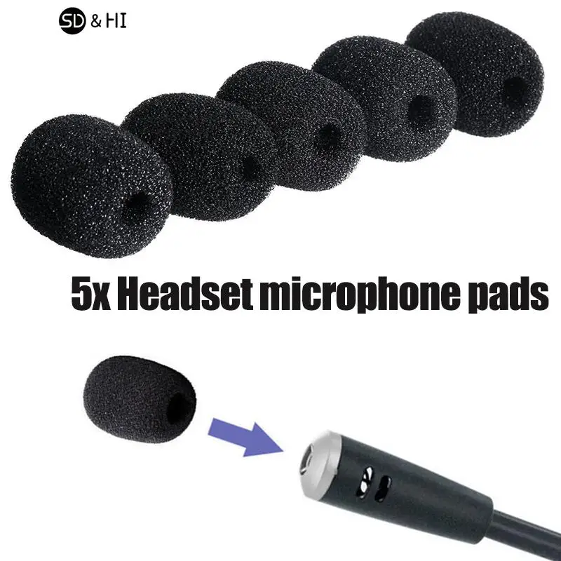 5PCS Mic Microphone Windscreen Soft Foam Pad Mic Cover Holder Sponge Skin
