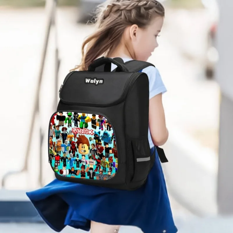 

ROBLOXs New Creative Cartoon Peripheral Printing Peripheral Canvas Backpack Large Capacity Student Backpack Daily Necessities