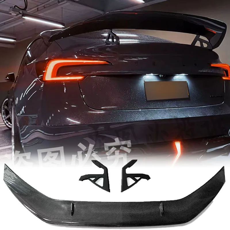 

Suitable For 2022 2023 2024 Tesla Model Y&Model 3 Rear trunk lip shaped rear spoiler High quality carbon fiber AD style body kit