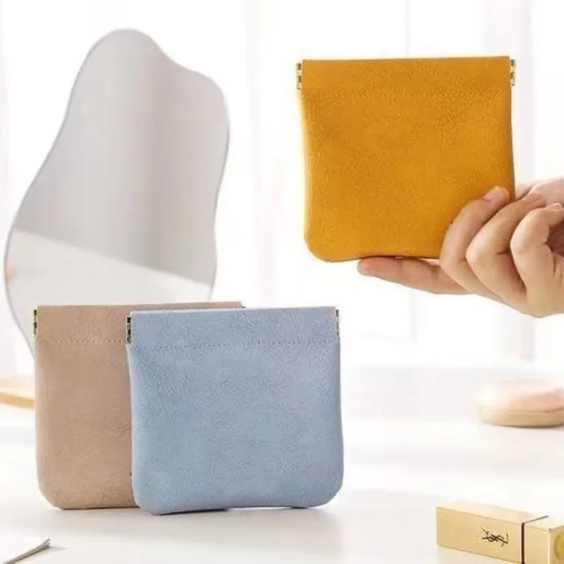 1pc Luxury High-grade Cosmetic Bag Elastic Automatic Opening Design Portable Travel Lipstick & Data Cable Storage Pouch
