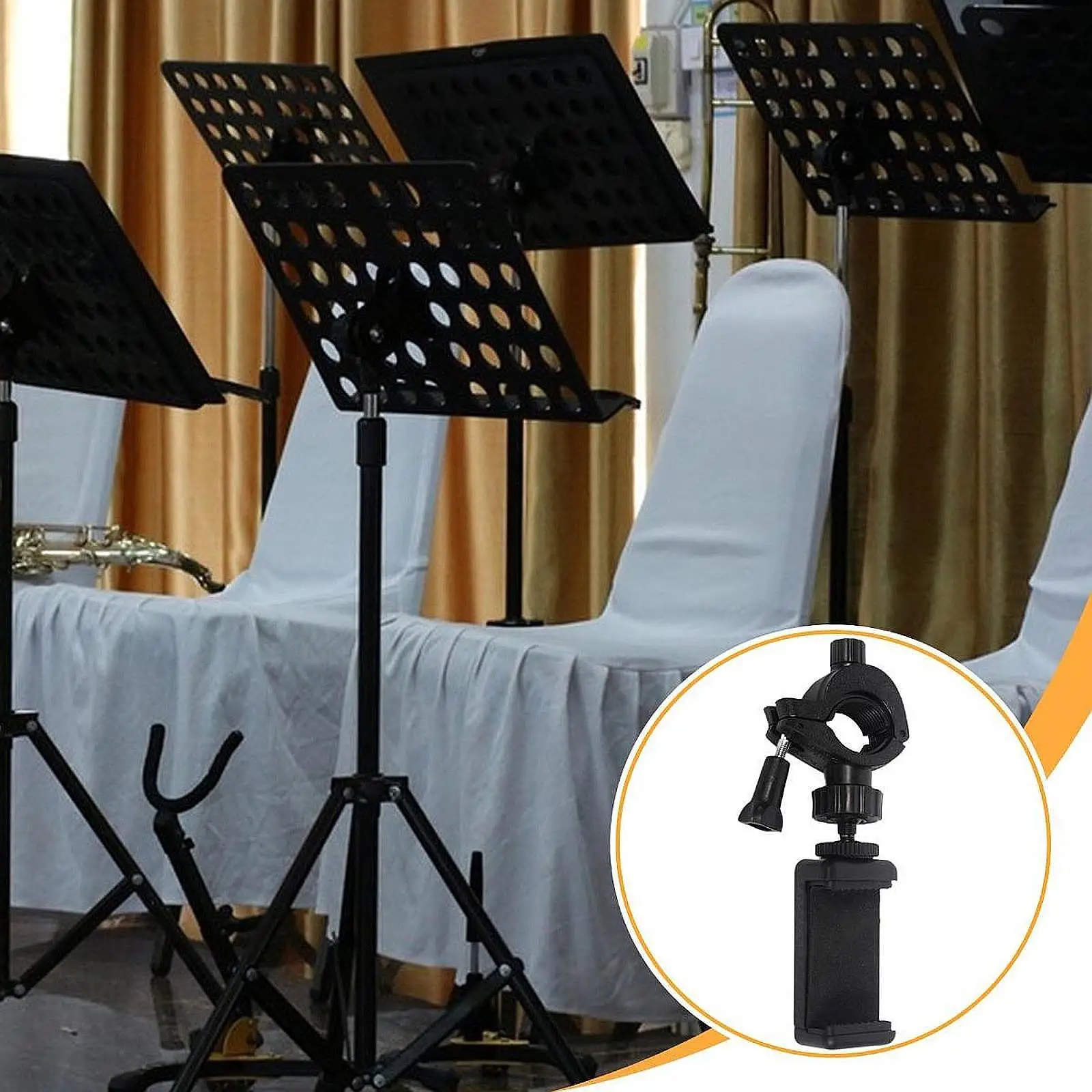 حامل ميكروفون حامل هاتف جبل معدات الآلات الموسيقية للبث المباشر المشبك ميكروفون حامل الموسيقى جبل الهاتف المرن #5