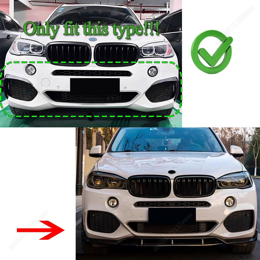 For BMW X5 F15 M Sport 2014-2018 Car Front Bumper Spoiler Lip Lower Guard Blade Splitter Board MP Style Bodykits Tuning Black