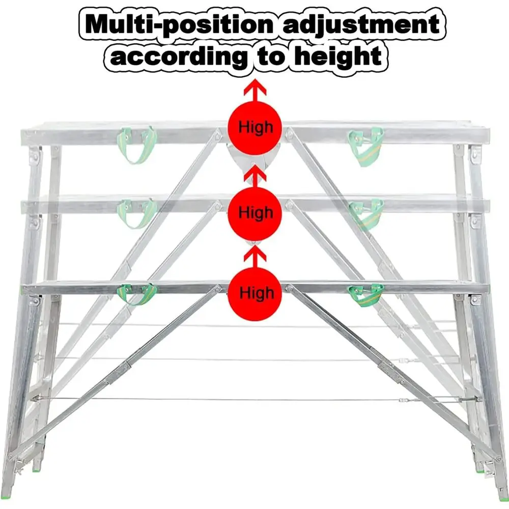 Adjustable Height Multi-Position Portable Scaffolding for Home Repairs and Vehicle Washing