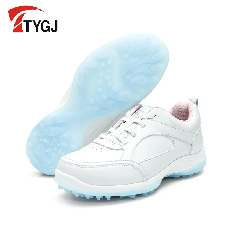 TTYGJ Golf Shoes for Women, Waterproof, Super-fiber Shoes, High-elastic Sole, Anti-side-slip, Non-spike Sole, Sneakers