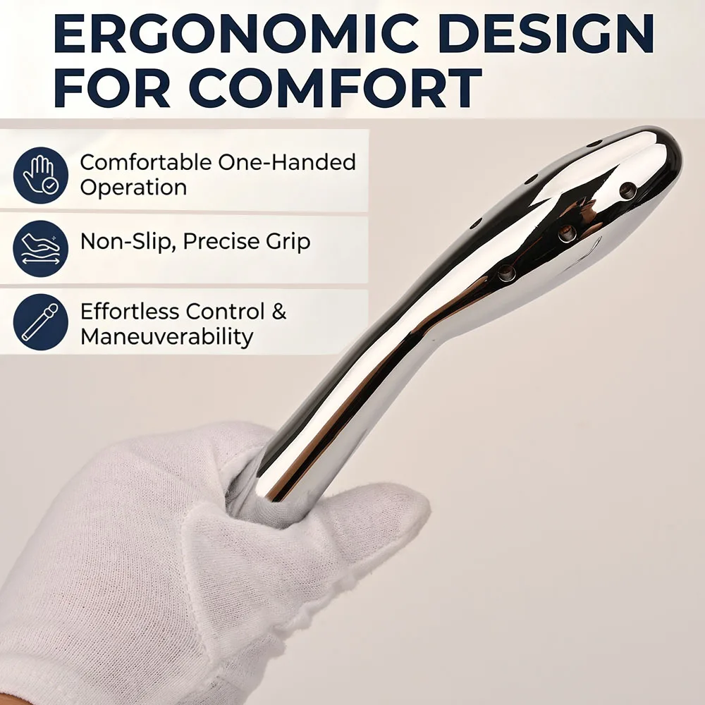 Metal Shower Cleaner Enema Douche System,Curved Handheld Water Shower Nozzle,Anal Rinse Vaginal Cleaning,Sex Toys