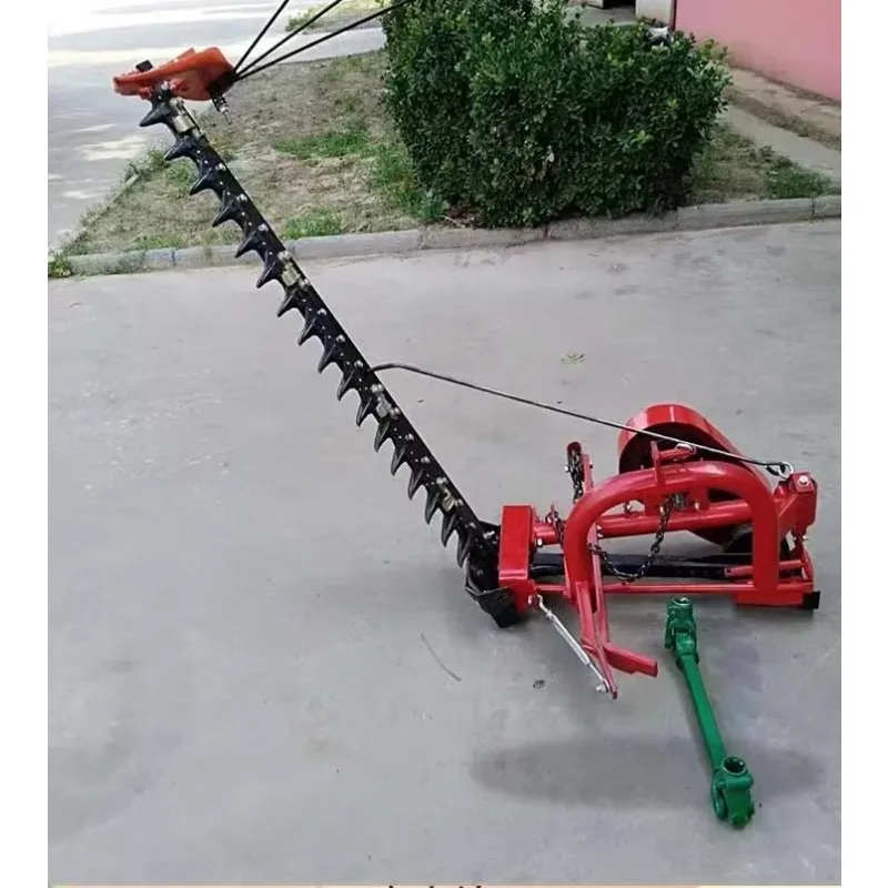 Four-Wheel Tractor Mounted Reciprocating Mower, Alfalfa Mugwort Cutting Machine for Large Pasture Grass Trimming and Forage Harv