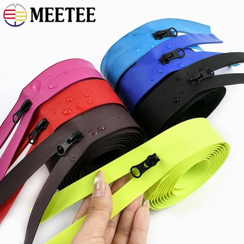 

2/5M 5# Nylon Waterproof Zipper with Reverse Slider for Tent Outdoor Bags Water Proof Zippers Repair Kit Zips Sewing Accessories