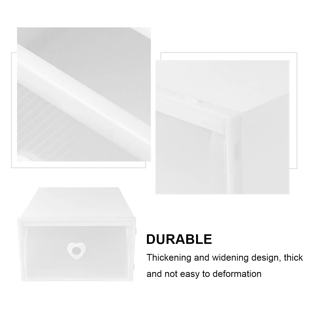 

3pcs Shoe Box Transparent Drawer Style Storage Boxes 31x20x12cm White Plastic Thickened Insect Proof