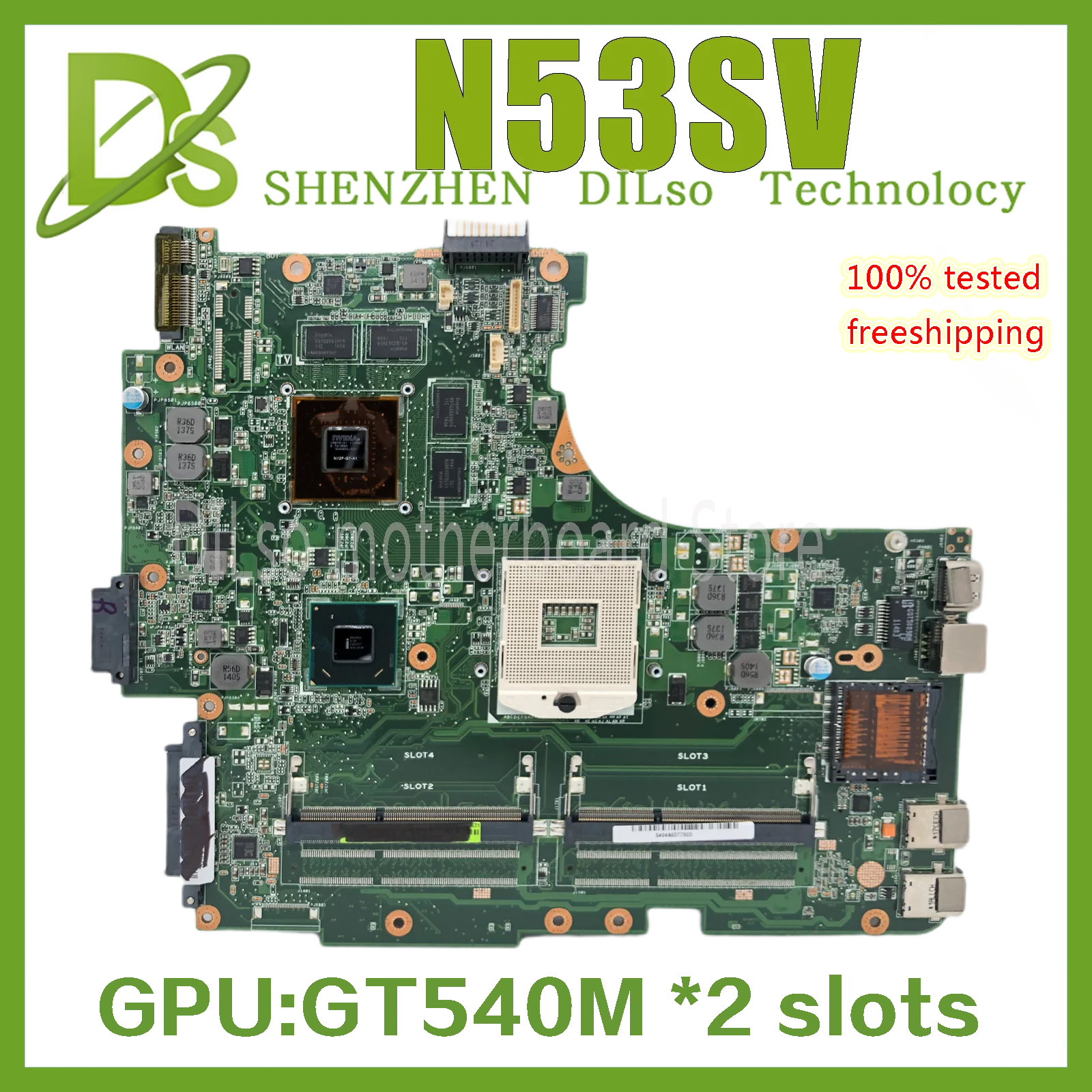 Imagem -02 - Kefu-laptop Motherboard para Asus Mainboard para N53s N53sv N53sn Gt550m Gt540m 1g 2g Memória de Vídeo 100 Teste de Trabalho