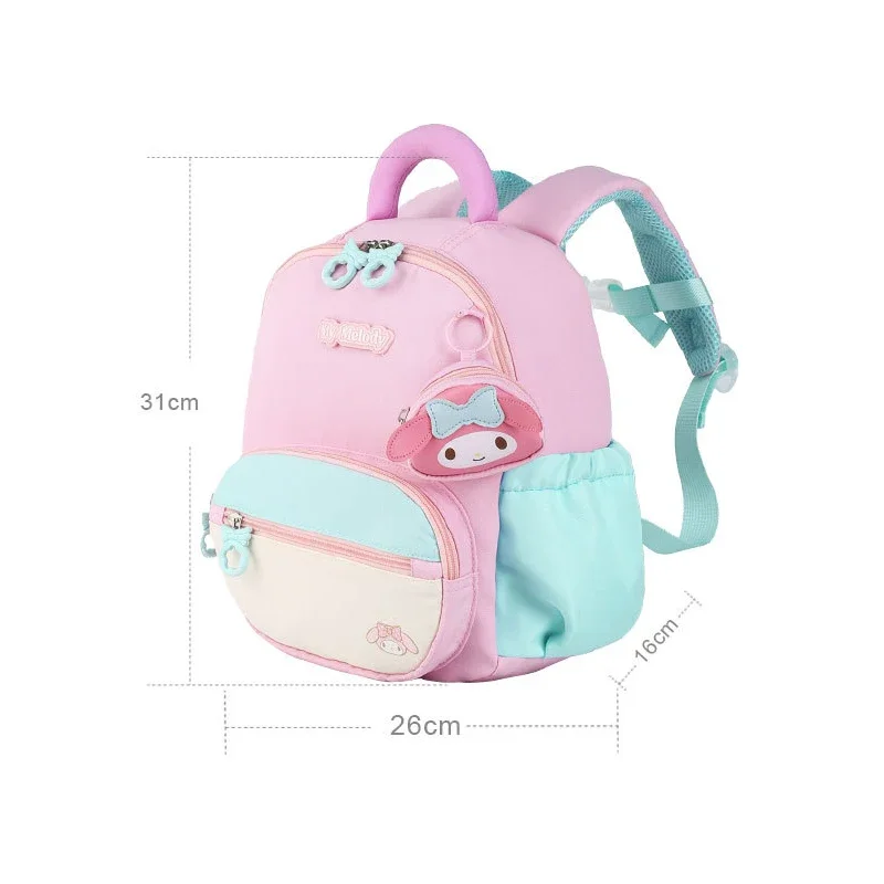 Sanrioed Anime Kuromi My Melody Cinnamoroll Backpack Kindergarten Children Cartoon Cute Student Shoulder Bag Gift for Friend