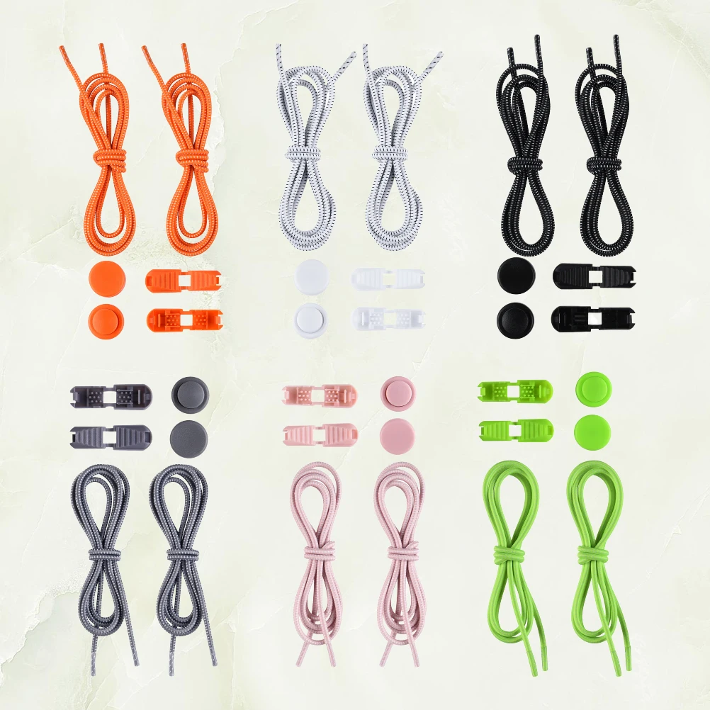 

12 Pcs Elastic Shoe Laces Tieless Shoelaces Fast Fasten Sports Child Adjustable Non Slip Durable Cords For Sneakers Shoes