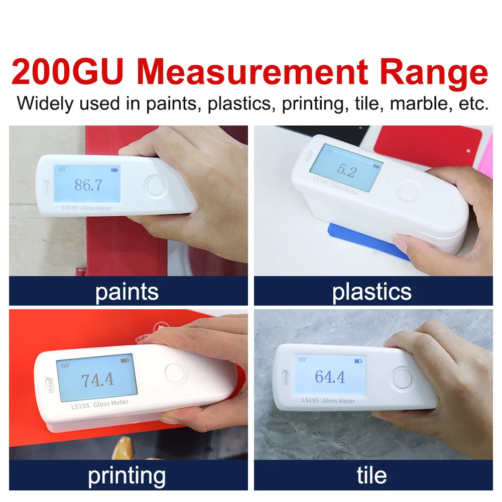 Gloss Meter Glossmeter Car Glossmetre Glosmeter LS195 Angle 60° Easy Operation Software QC Mode High Precision CNAS Rechargeable