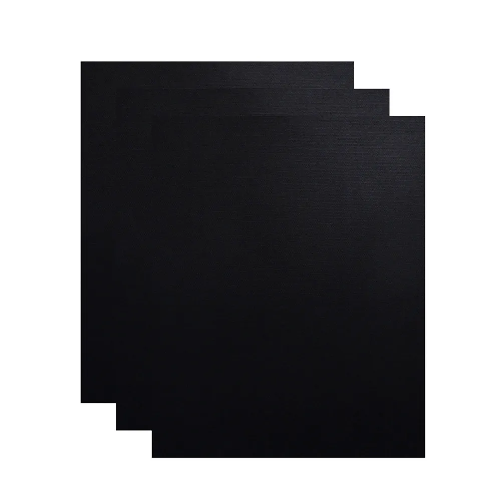 Alfombrilla para parrilla de barbacoa, resistente al calor, antiadherente, para verduras, pescado, kebabs, forro para horno, herramienta de cocina, color negro, 3 uds.