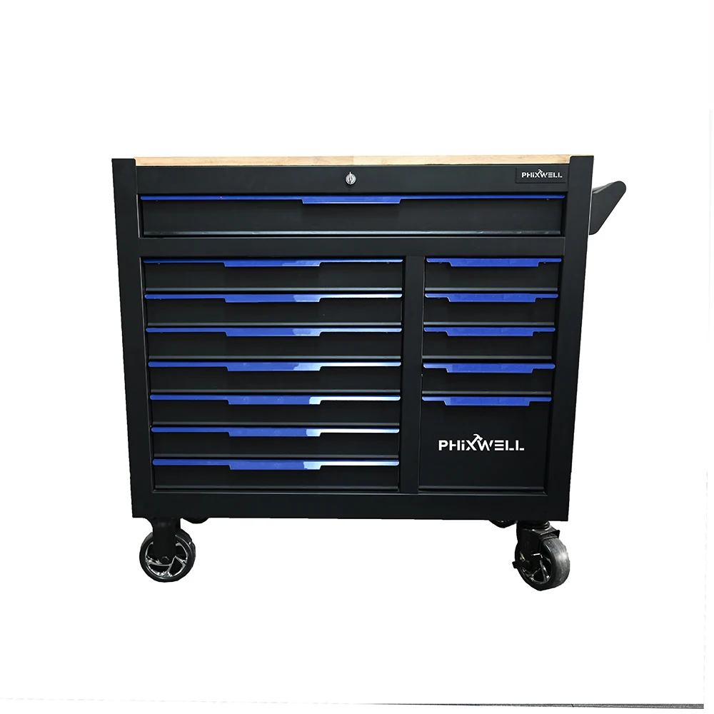 

719515 Hot Selling 12 Drawers 10 Trays Large Capacity Workshop Trolley Garage Storage Tool Chest With 319PCS Tools Kit
